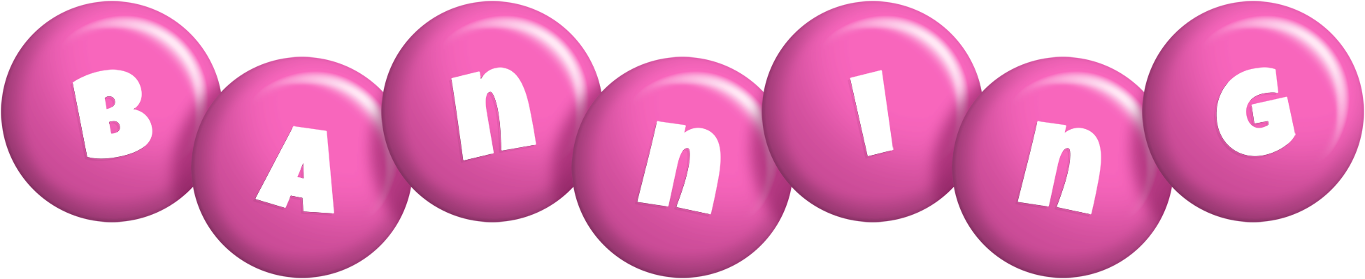 Banning candy-pink logo