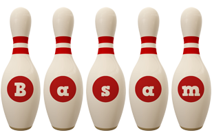 Basam bowling-pin logo