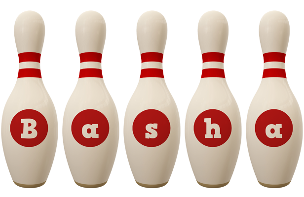 Basha bowling-pin logo