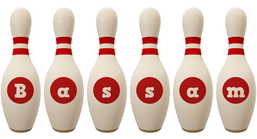 Bassam bowling-pin logo