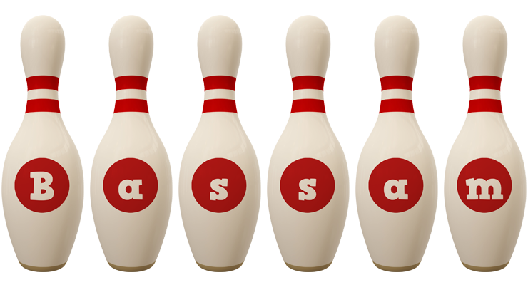 Bassam bowling-pin logo
