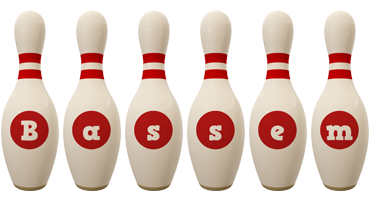 Bassem bowling-pin logo