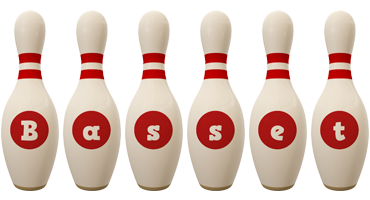 Basset bowling-pin logo