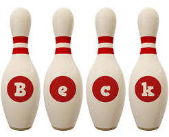 Beck bowling-pin logo