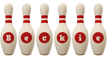 Beckie bowling-pin logo