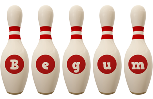 Begum bowling-pin logo