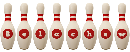 Belachew bowling-pin logo
