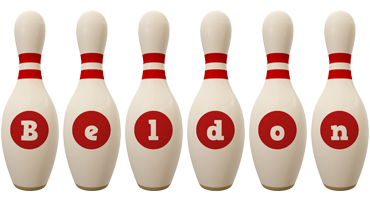 Beldon bowling-pin logo