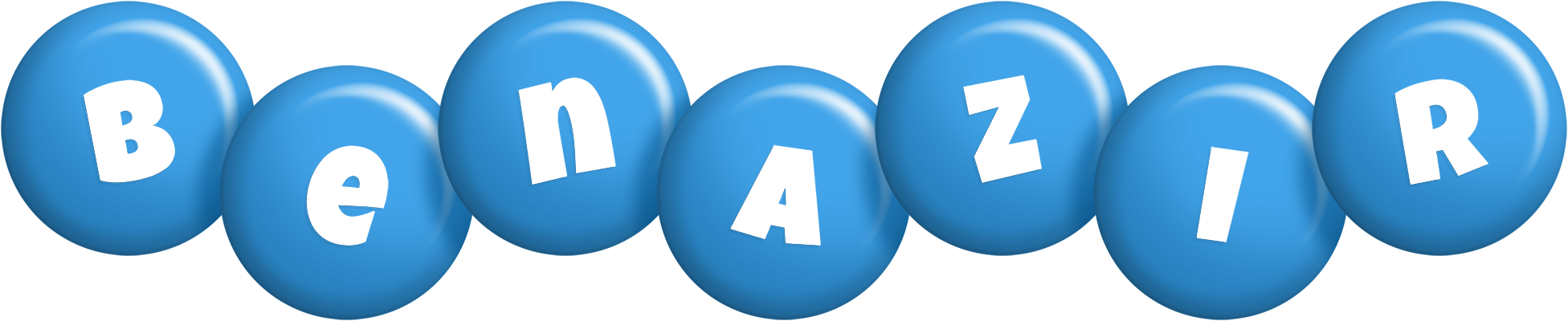 Benazir candy-blue logo