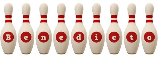 Benedicto bowling-pin logo
