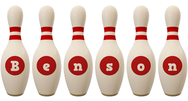 Benson bowling-pin logo