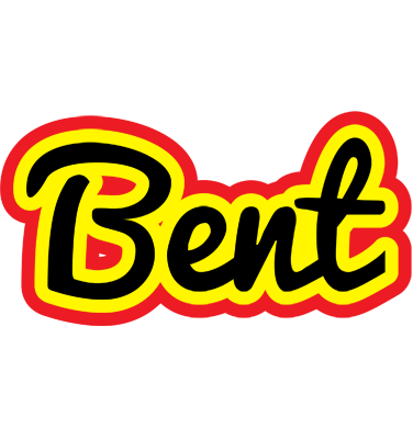 Bent flaming logo