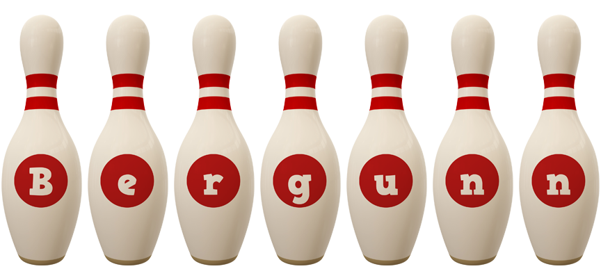 Bergunn bowling-pin logo