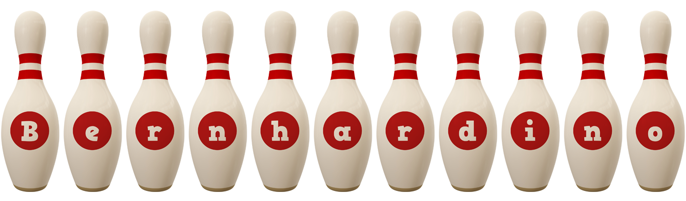 Bernhardino bowling-pin logo