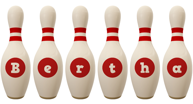 Bertha bowling-pin logo