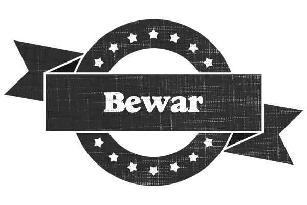 Bewar grunge logo