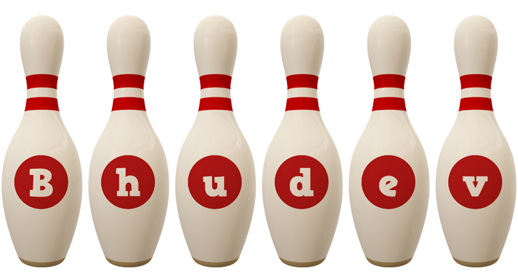 Bhudev bowling-pin logo