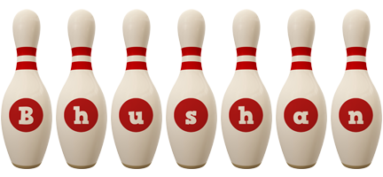 Bhushan bowling-pin logo