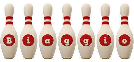 Biaggio bowling-pin logo