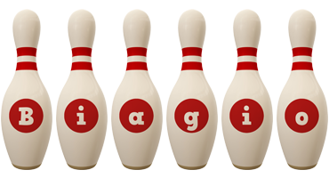 Biagio bowling-pin logo