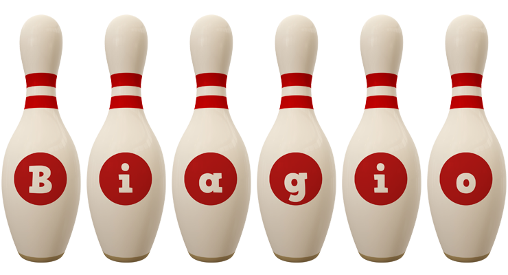Biagio bowling-pin logo