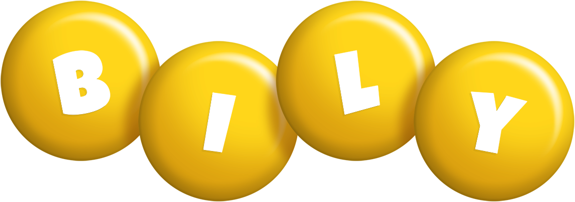 Bily candy-yellow logo