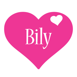 Bily love-heart logo