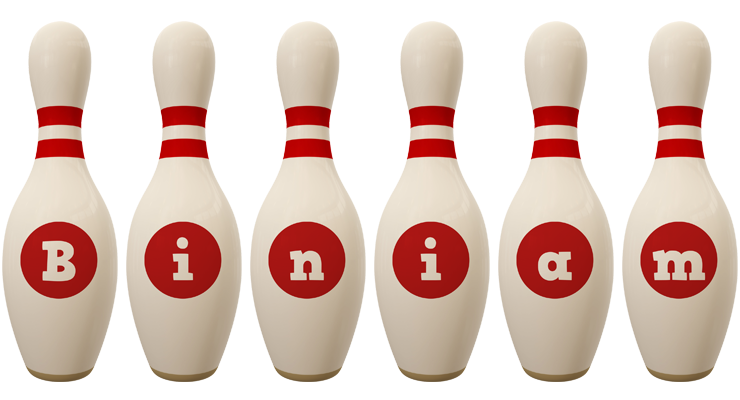 Biniam bowling-pin logo