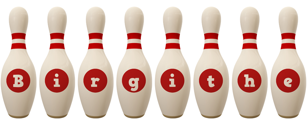 Birgithe bowling-pin logo