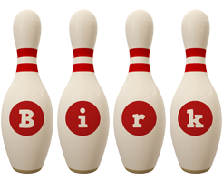Birk bowling-pin logo