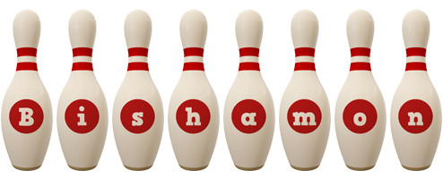 Bishamon bowling-pin logo