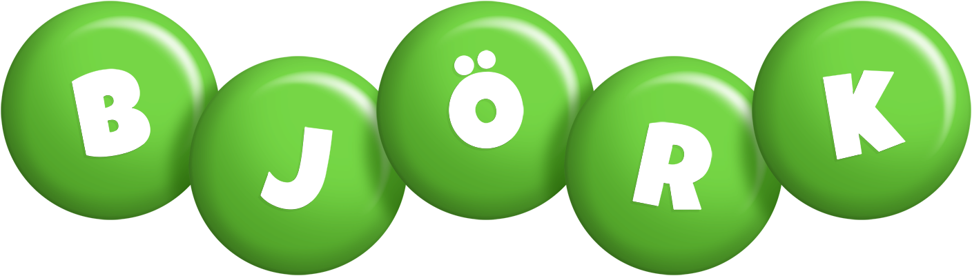 Björk candy-green logo