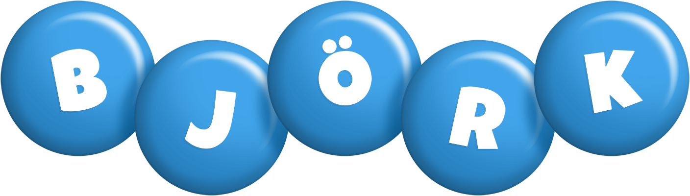 Björk candy-blue logo