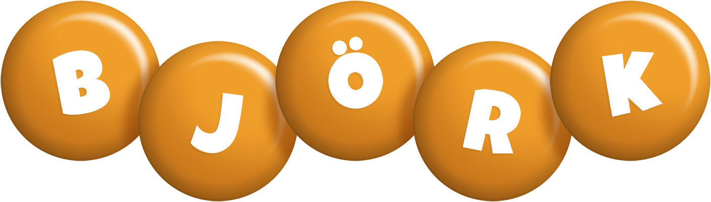 Björk candy-orange logo