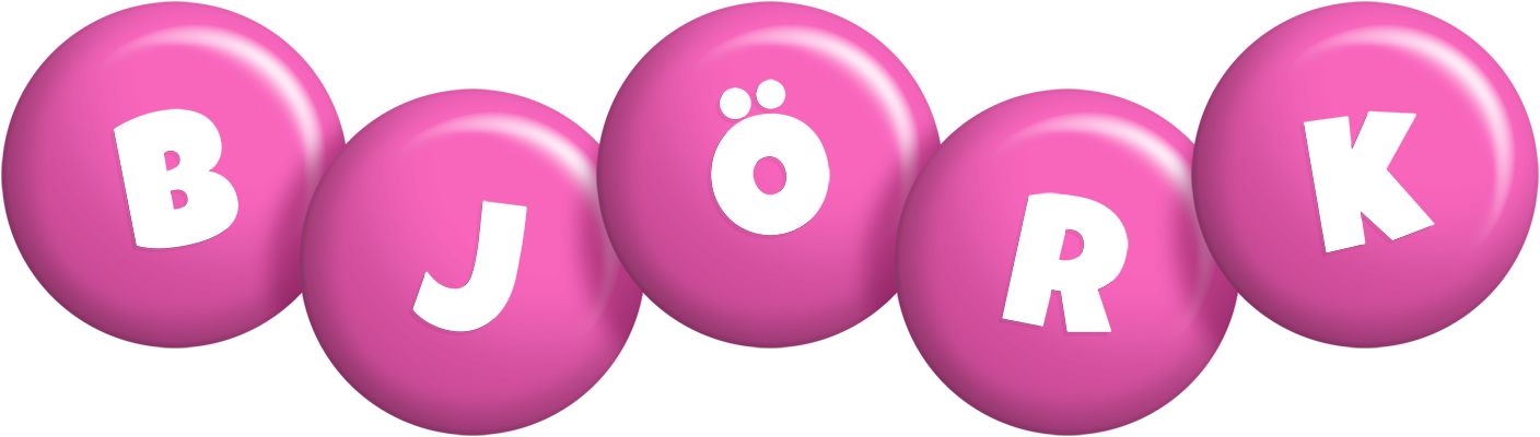 Björk candy-pink logo