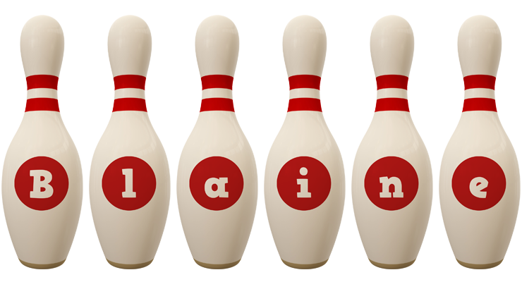 Blaine bowling-pin logo