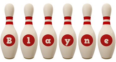 Blayne bowling-pin logo