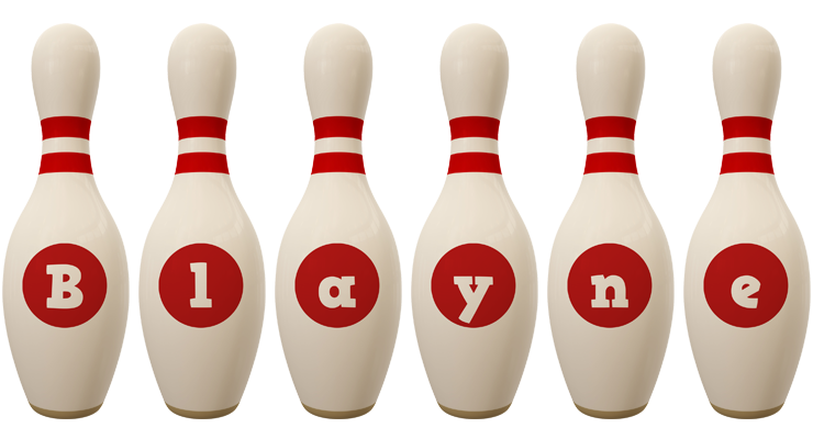 Blayne bowling-pin logo