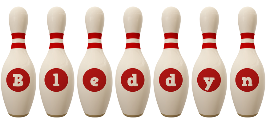 Bleddyn bowling-pin logo
