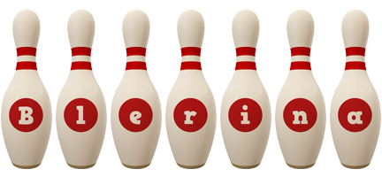 Blerina bowling-pin logo