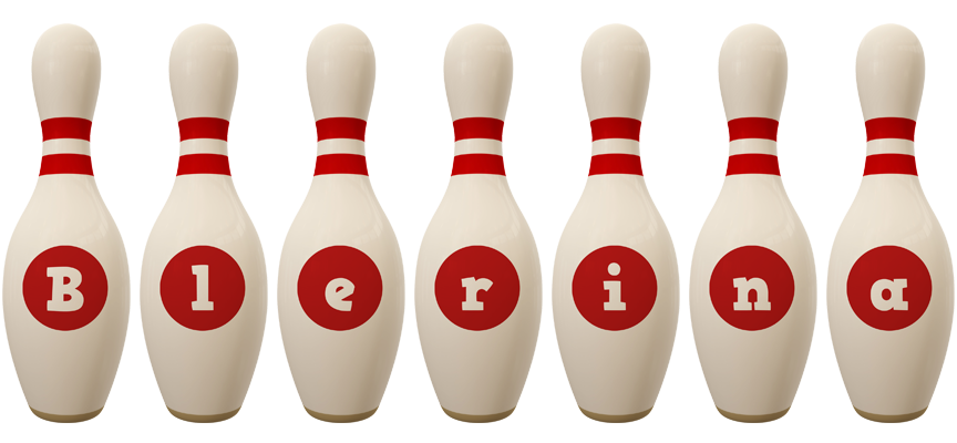 Blerina bowling-pin logo