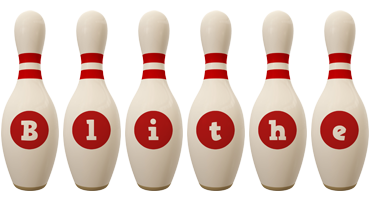 Blithe bowling-pin logo