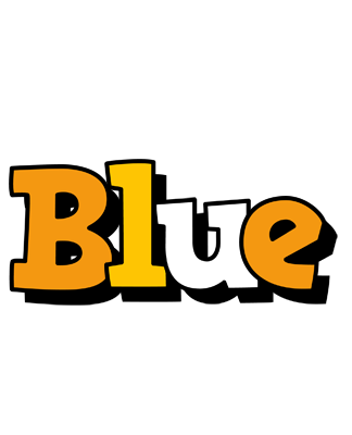 Blue cartoon logo