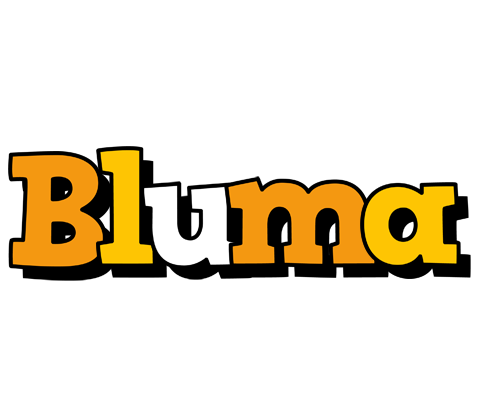 Bluma cartoon logo