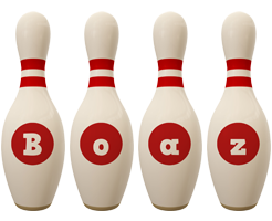 Boaz bowling-pin logo