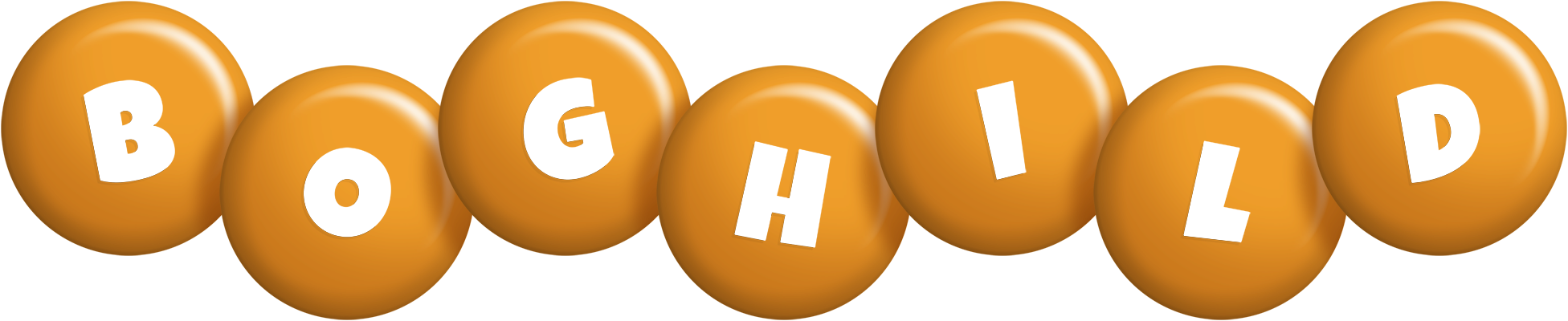 Boghild candy-orange logo