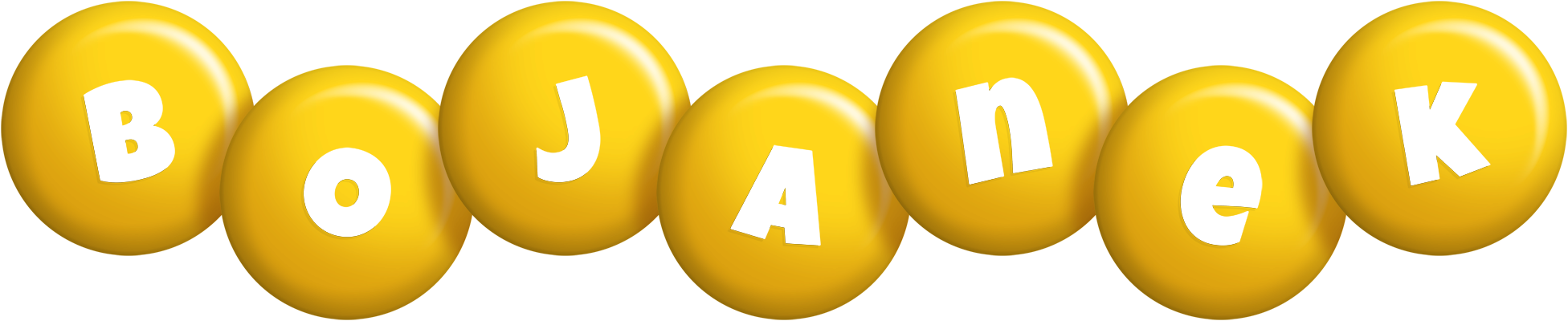 Bojanek candy-yellow logo