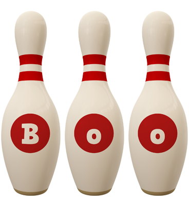 Boo bowling-pin logo