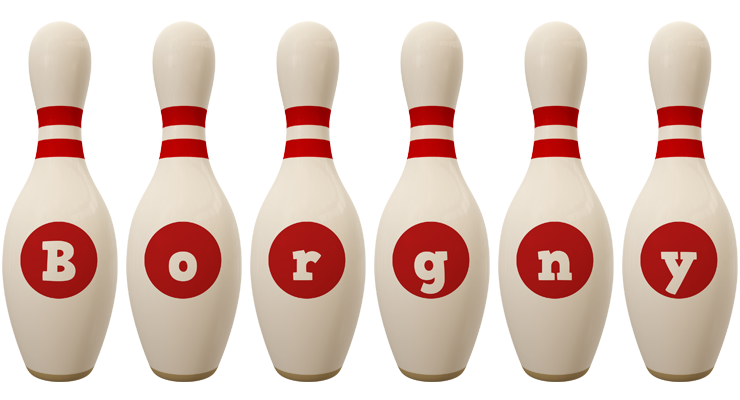 Borgny bowling-pin logo