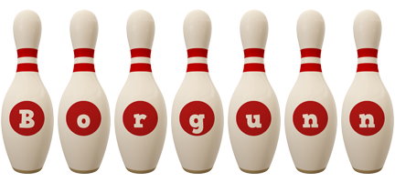 Borgunn bowling-pin logo